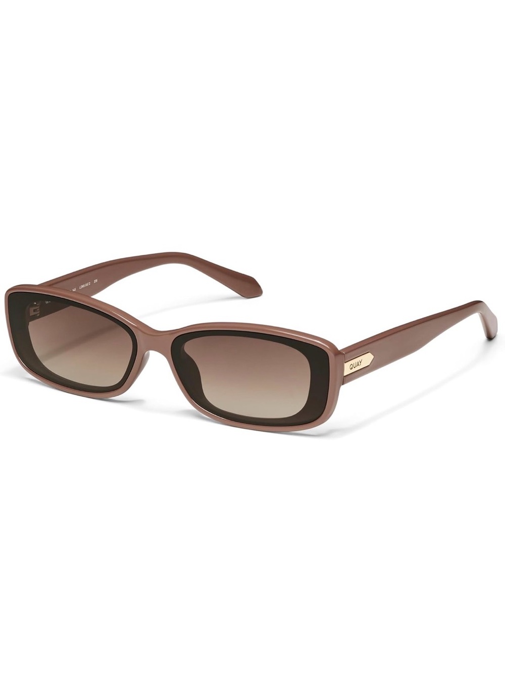 Quay Australia Brown Gradient Rectangle Sunglasses for Women